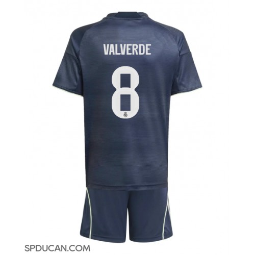 Dječji Nogometni Dres Real Madrid Federico Valverde #8 Gostujuci 2025-26 Kratak Rukav (+ Kratke hlače)